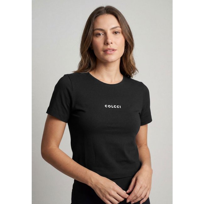Camiseta Feminina Colcci Logo Preta