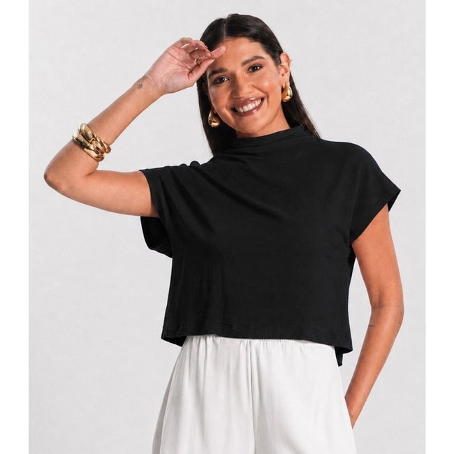 Blusa Feminina Com Gola Chaminé Select Preto