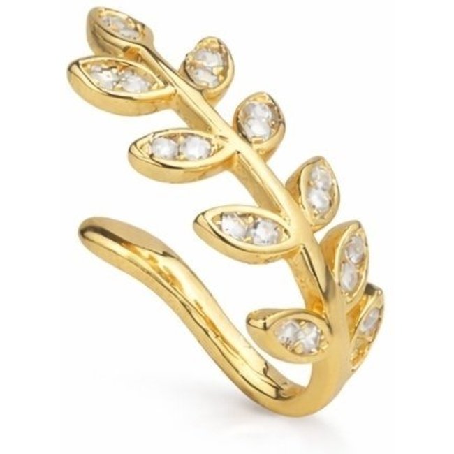 Brinco Piercing Folhas Banhado a Ouro 18k