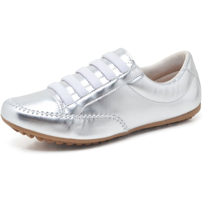 Tênis Feminino Metalizado Prata Confort