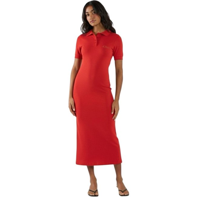 Vestido Midi Slim com Fenda Colcci CLC Vermelho Temper