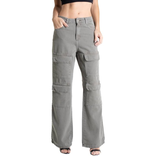 Calça Sarja Sawary Wide Leg - 281087 - Verde - Sawary