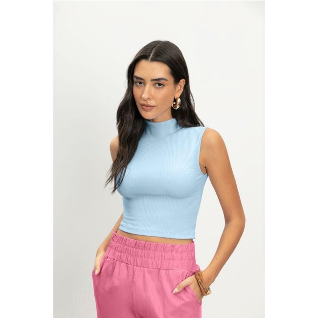 Blusa feminina gola alta Essendi -AZUL CLARO Azul