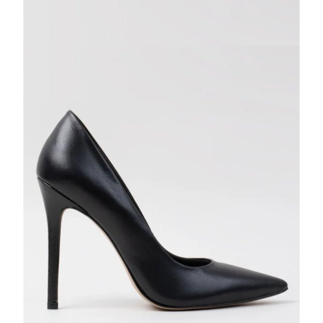 Scarpin CBK Salto Alto 12cm Fino Couro Preto