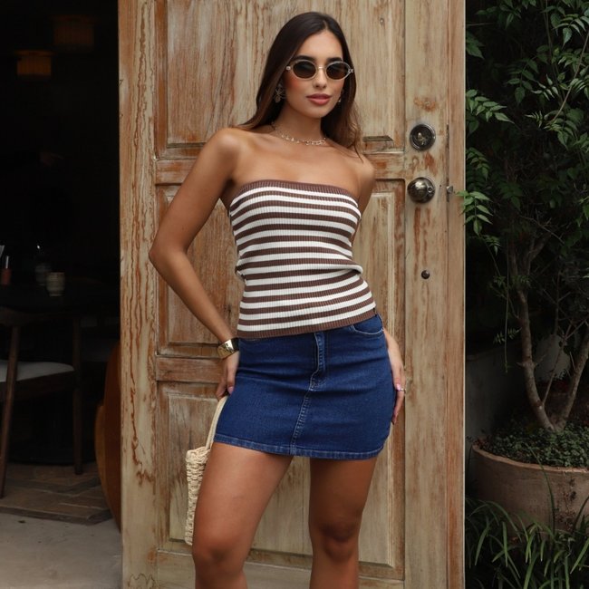 Blusa Tricot Tomara Que Caia Listrado Feminina Revanche Judeia