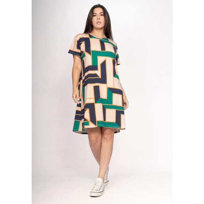 Vestido CabanaFree Amanayara Curto Malha Estampa Chapada de Areia