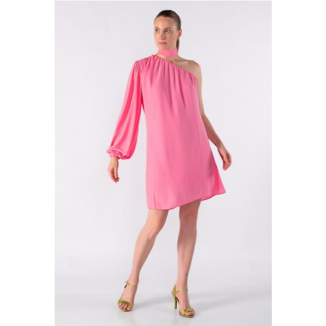 Vestido curto manga nula Rosa