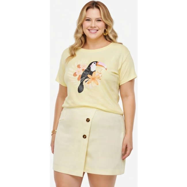 T-shirt Plus Size D Bell Outlet Fashion Tucano Amarelo
