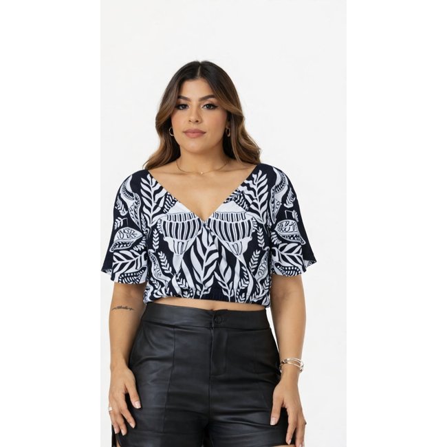 Cropped D Bell Outlet Fashion Fluit Preto