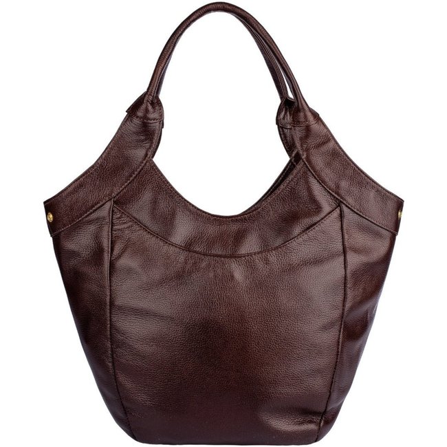 Bolsa Andrea Vinci Saco Grande De Couro Liso Cíntia - Café
