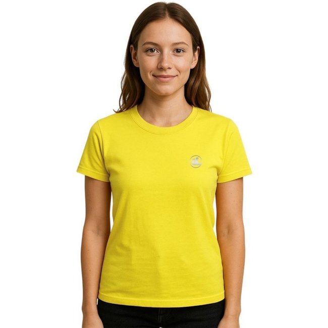 Camisa Esporte Legal Baby Look Solutio UV45+ Feminina - Amarelo - esporte legal