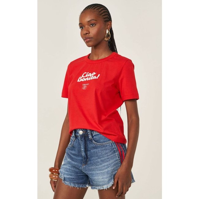 Camiseta Comfort Com Estampa Colcci Vermelho Ife