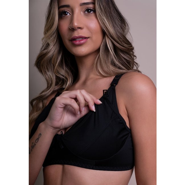 Soutien Bella Fiore Modas Reforçado de Amamentação Preto