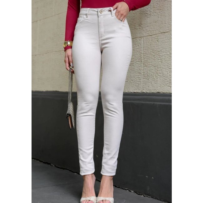 Calça Skinny Sarja Areia Feminina