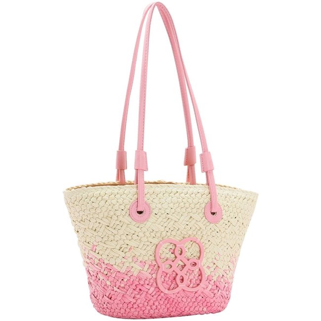 Bolsa Feminina Chenson Palha Ombro Media Praia Piscina Verão Rosa 3184578