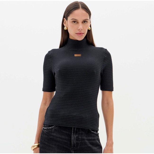 Blusa Lança Perfume Gola Alta Ou26 Preto Feminino