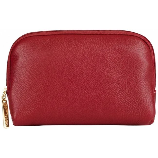 Necessaire de couro liso Duda 12x17x6cm - Vermelho