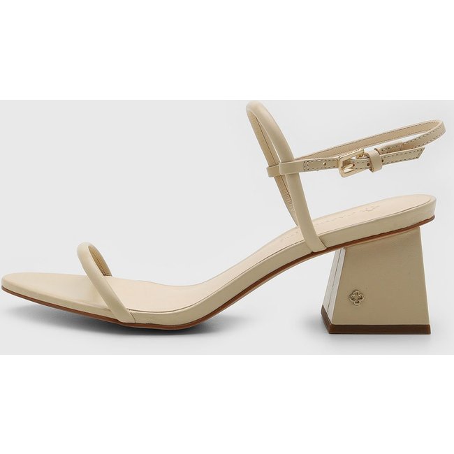 Sandália Baixa Feminino Capodarte Salto Bloco Off-White