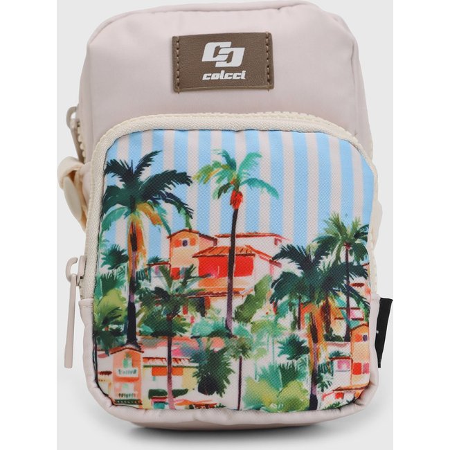 Bolsa Feminina Colcci Estampa Tropical Rosa Claro