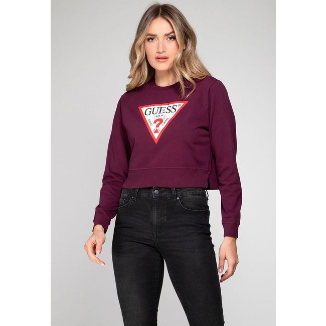 Blusa Guess de Moletom Triang Desgastado Uva