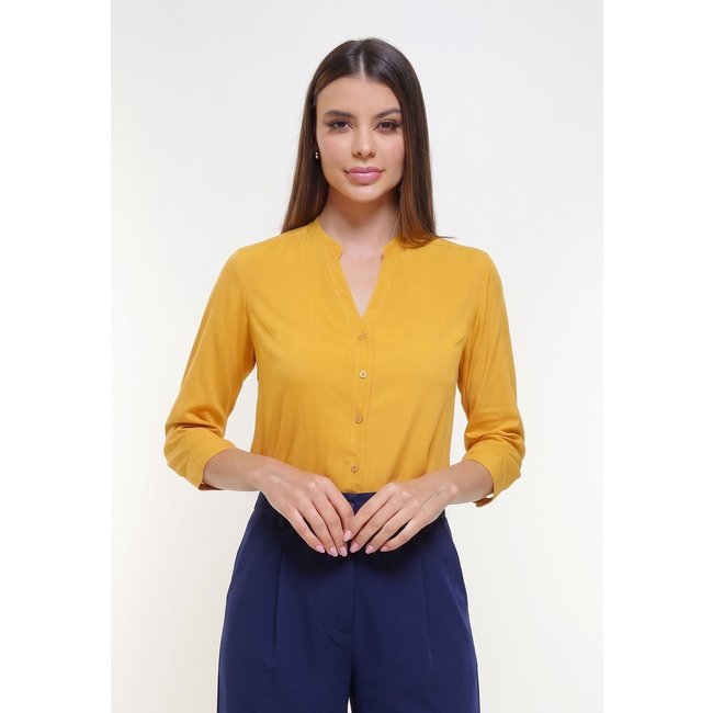Camisa Intens Manga 3/4 Viscose Mostarda