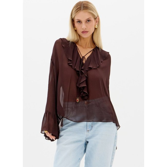 Blusa Bata Ampla Com Manga Longa Lança Perfume