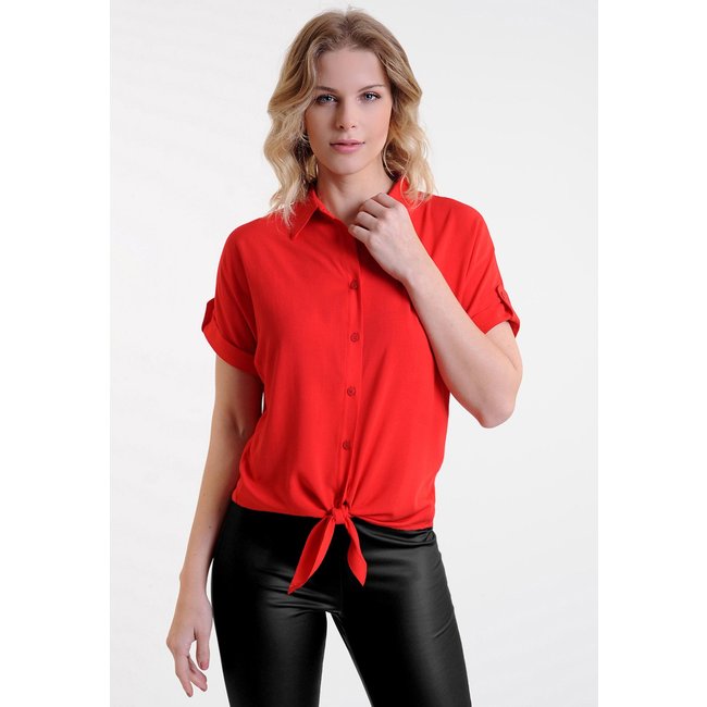 Camisa Intens Manga Curta Viscose Vermelho