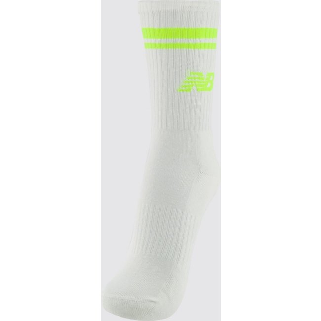 Meia New Balance Cano Alto Logo Feminina Off White