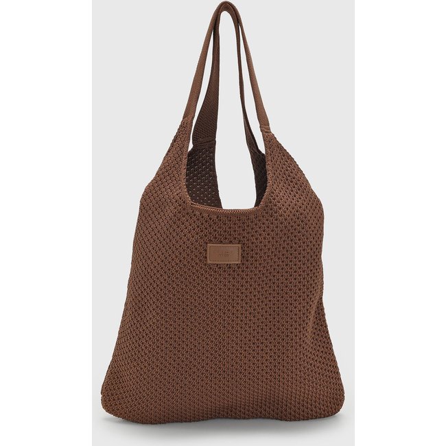 Bolsa Feminina Brizza Arezzo Textura Tramado Marrom