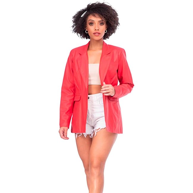 Blazer de Couro Coral