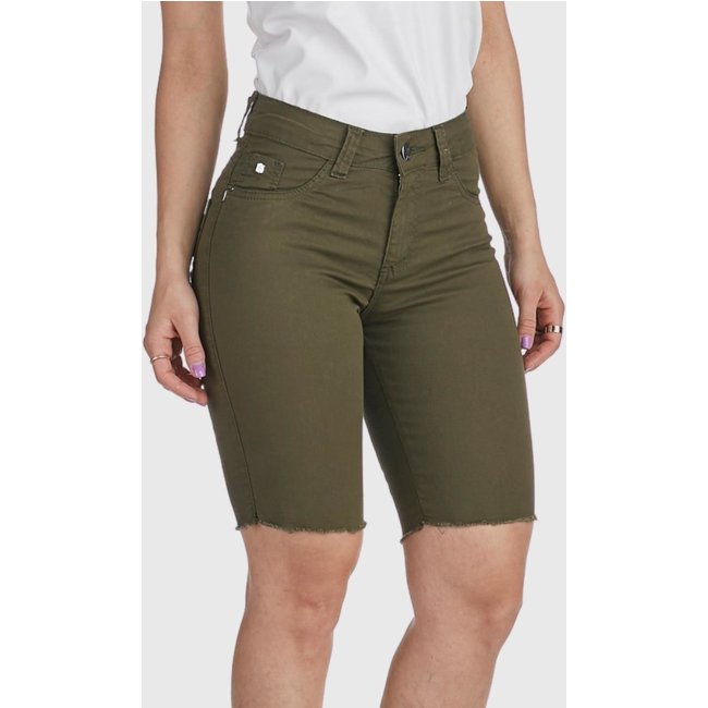 Bermuda Jeans HNO Jeans Hot Pants Comfort Plus Verde