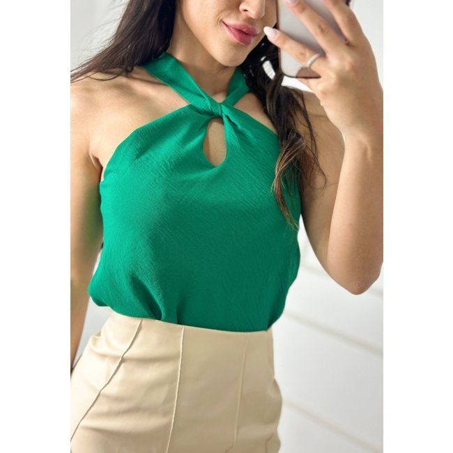Blusa Cruzada Crepe Duna Luare Verde