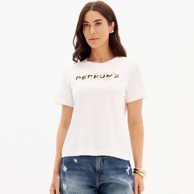 Camiseta Lança Perfume With Name In25 Off White Feminino