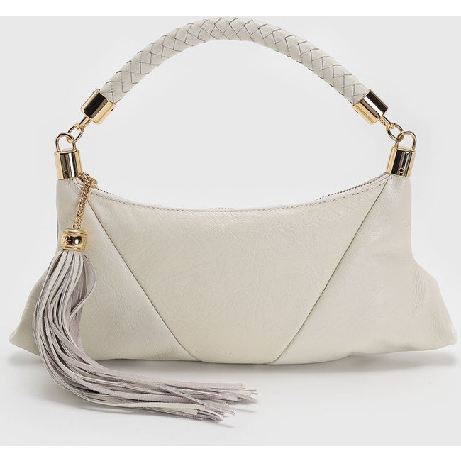 Bolsa Média Feminina Luiza Barcelos Alça Trançada Off-White