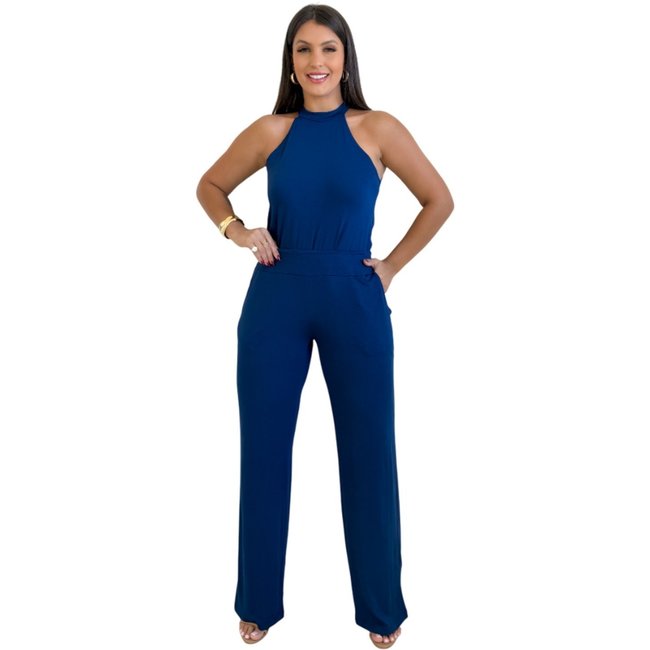 Conjunto Maria Paes Calça e Blusa Marinho