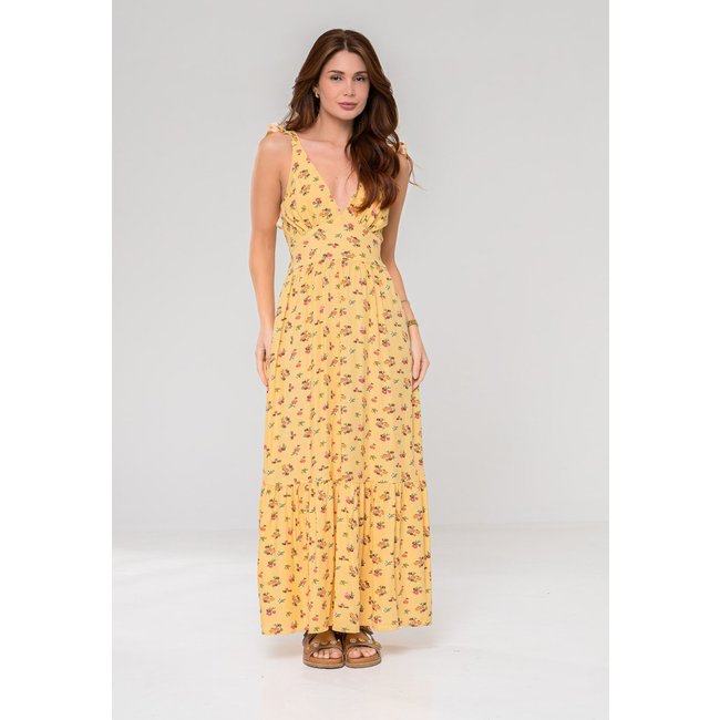 Vestido Aura Alaíde Floral Luzente Amarelo
