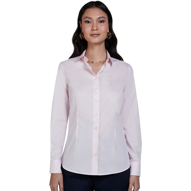 Camisa Dudalina Tricoline Slim Ou24 Rosa Claro Feminino