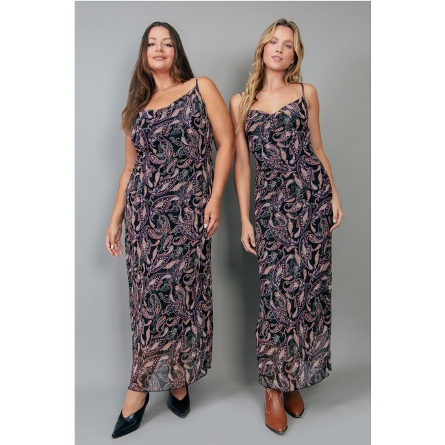 Vestido Slip Dress De Tule Estampado Gypsy marinaegabriella