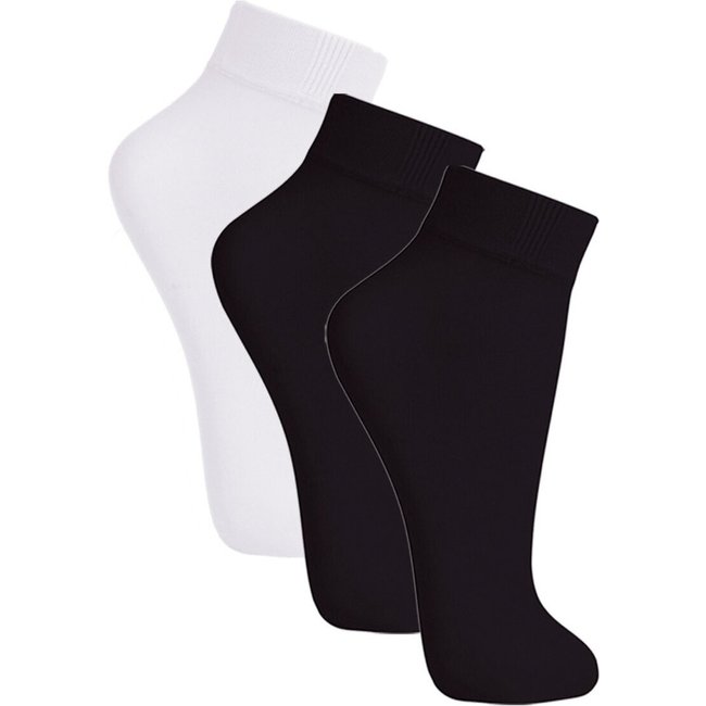Kit com 3 Meias Soquete Fio 20 Loba 5530-001 Preto