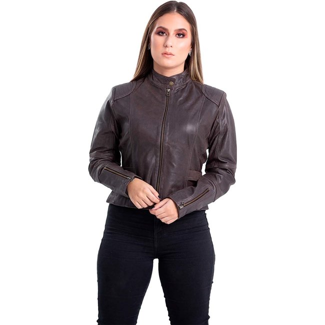 Jaqueta de Couro BX Craqui Café