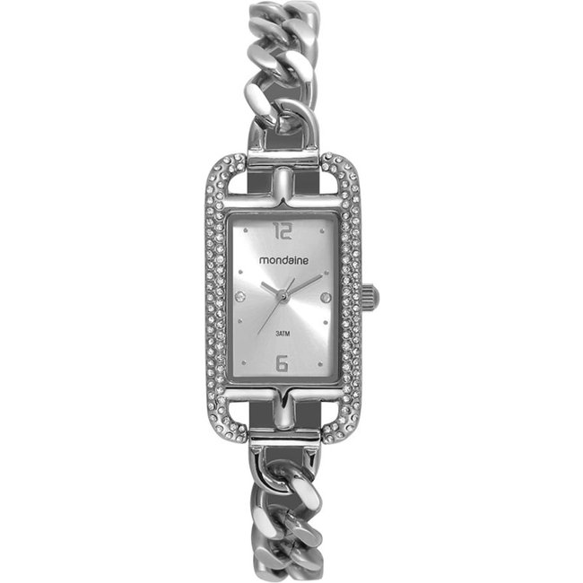 Relógio Feminino Quadrado Mondaine Prata Mondaine