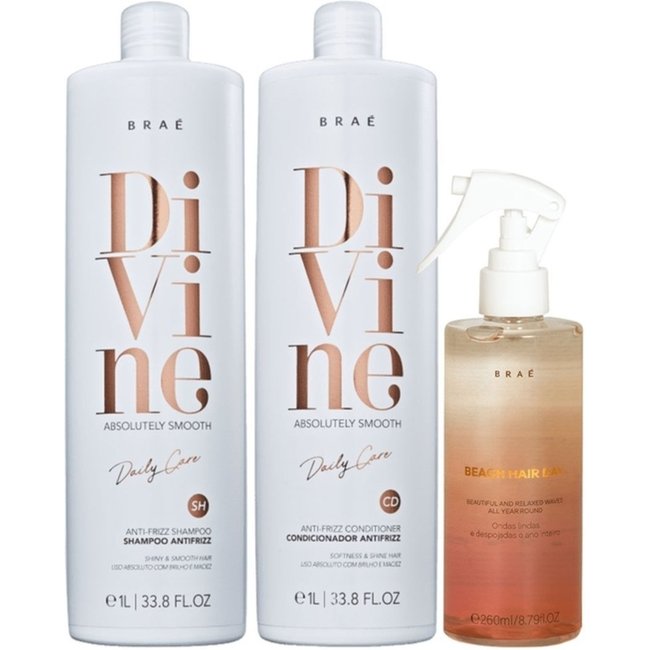 Kit BRAÉ Divine Duo Salon Beach Hair (3 produtos)