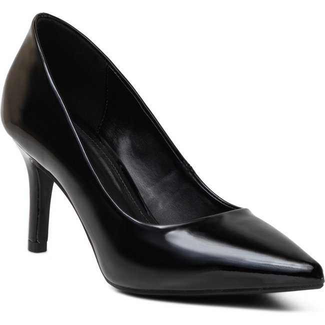 Scarpin Feminino Salto Fino Napa Verniz Preto Preta 183000