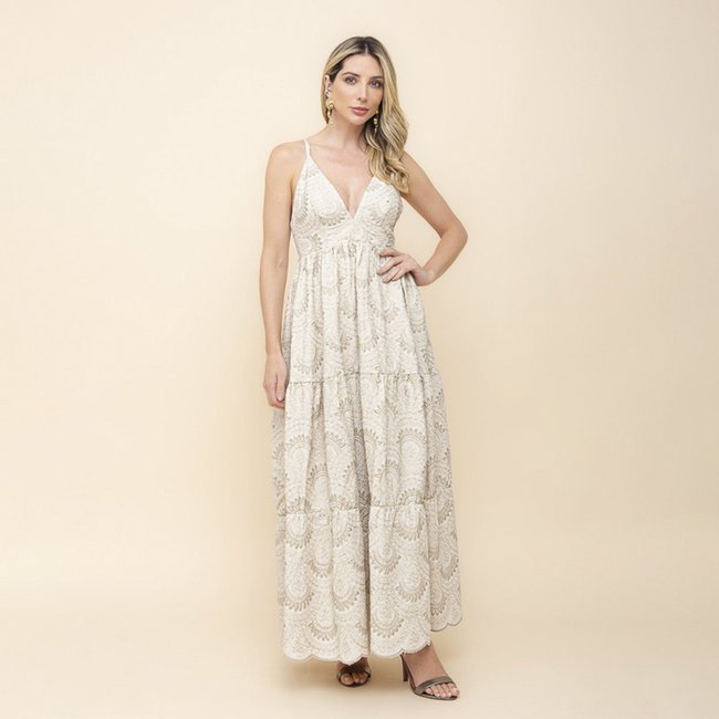Vestido De Festa Auston Adelina Bege