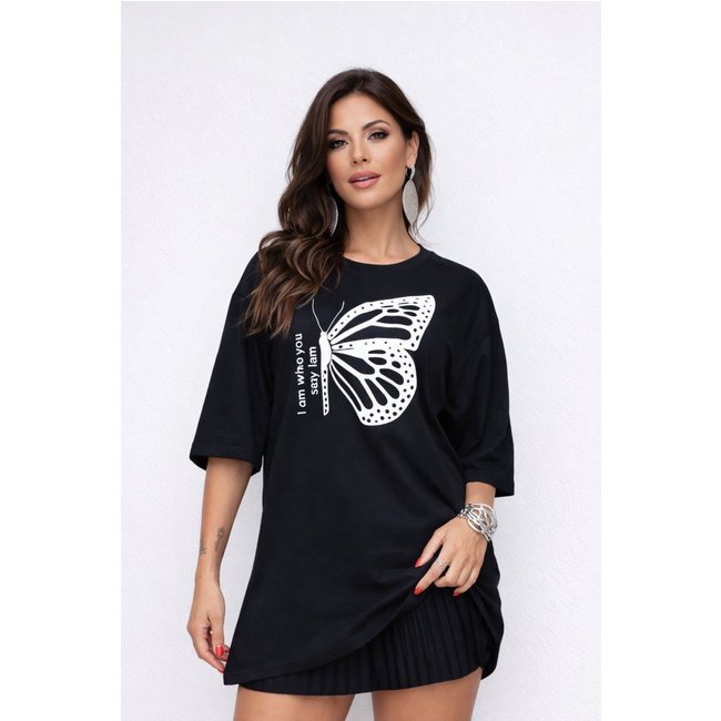 Maxi T-shirt D Bell Outlet Fashion " Say I Am "" Preto"