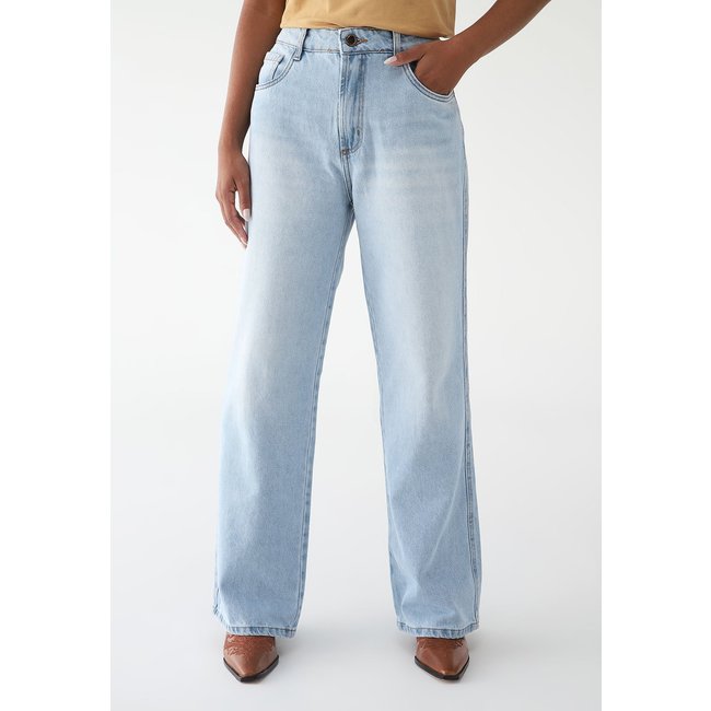 Calça Jeans Lança Perfume Reta Full Lenght High Azul