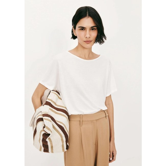 Blusa Básica Feminina Manga Curta - Off White