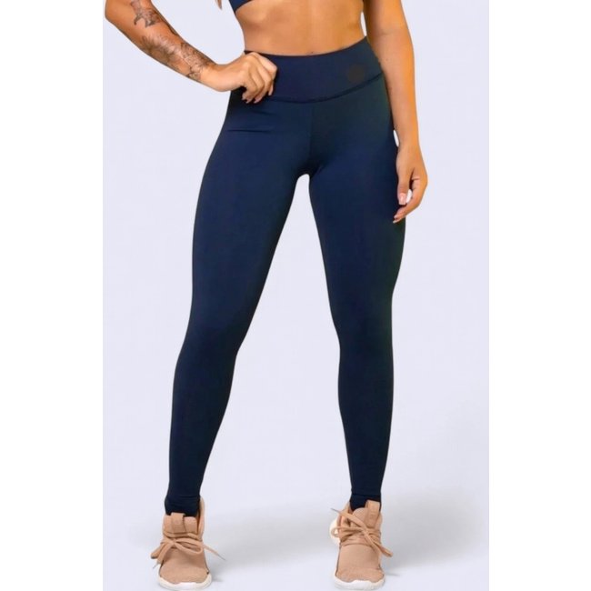 Calça Leggings Academia D Bell Cós Alto Azul
