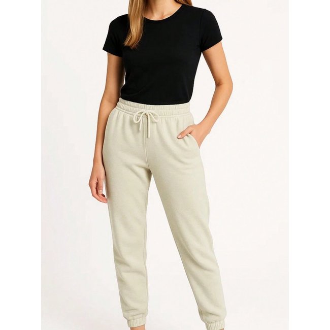 Calça de Moletom Feminina Jogger Básica Verde Pastel Forrado Felpudo Flanelado com Bolso