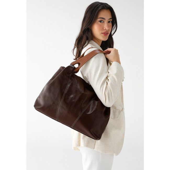 Bolsa SN Couros Atenas Marrom/Caramelo